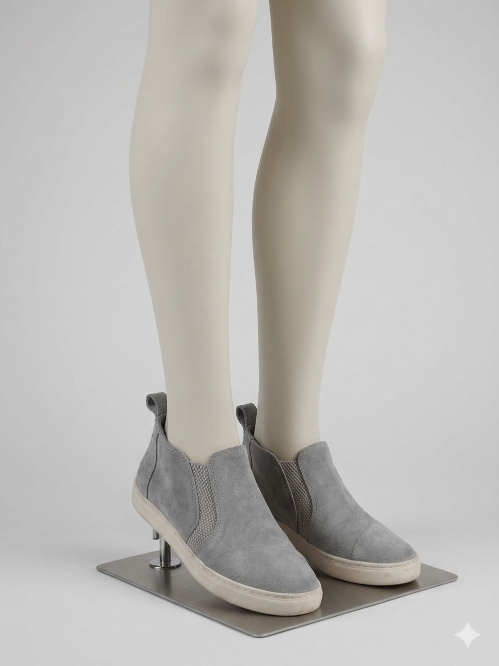 Toms Light Gray Suede Slip-On Ankle Booties